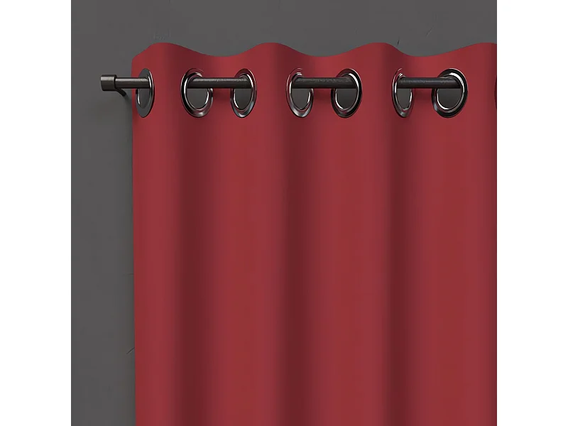 Cortina con ojales 135X250 cm BLACKOUT rojo
