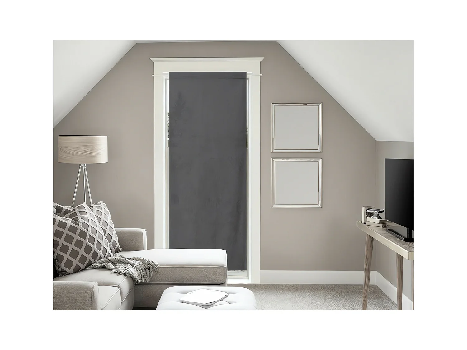 Voile pour porte fenêtre en coton 90x200 cm PANAMA Anthracite, par Soleil d'Ocre