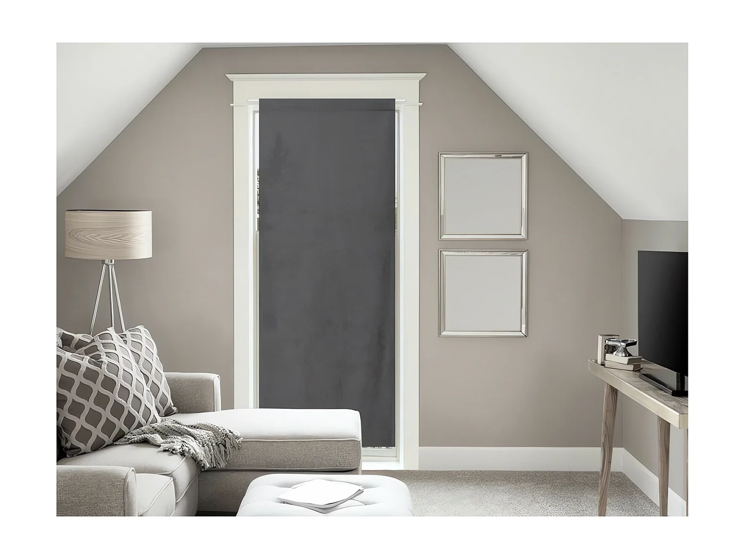 Voile pour porte fenêtre en coton 90x200 cm PANAMA Anthracite, par Soleil d'Ocre