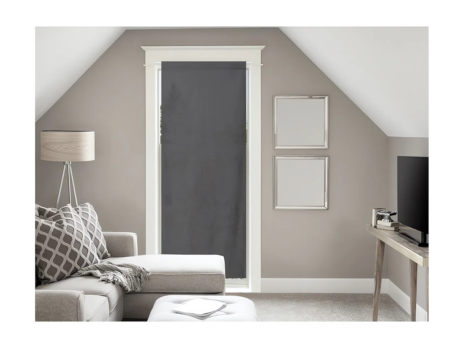 Visillo para ventanal de algodón 90x200 cm PANAMÁ Antracita, por Soleil d'Ocre