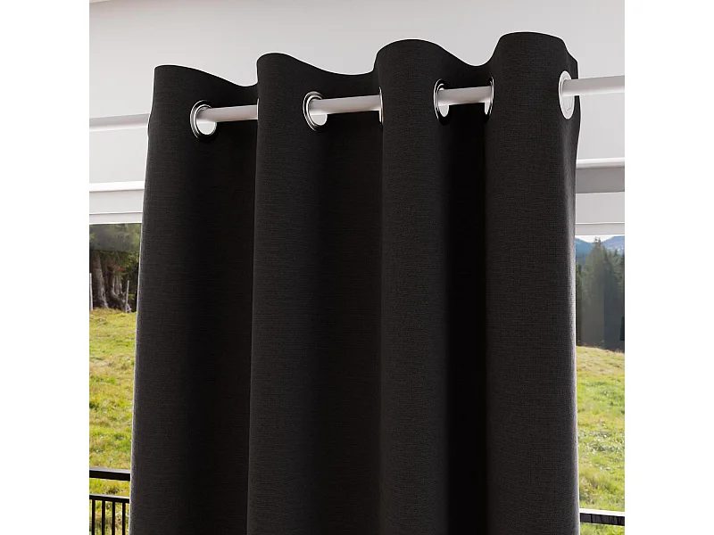 Cortina con ojales 100% blackout 135x250 cm ECLIPSE negro