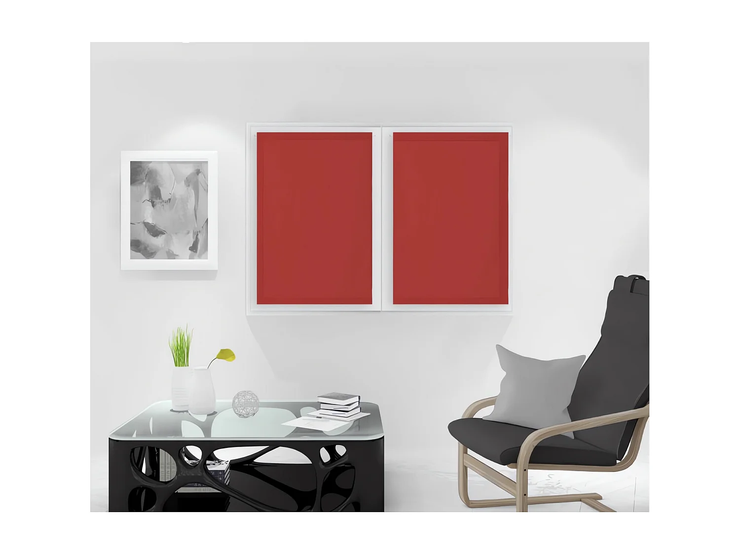 Paire de brise bise 70x90 cm DOLLY rouge