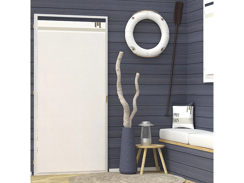 Voilage porte-fenêtre en coton 90x200 cm ESPRIT MARIN, par Soleil d'Ocre