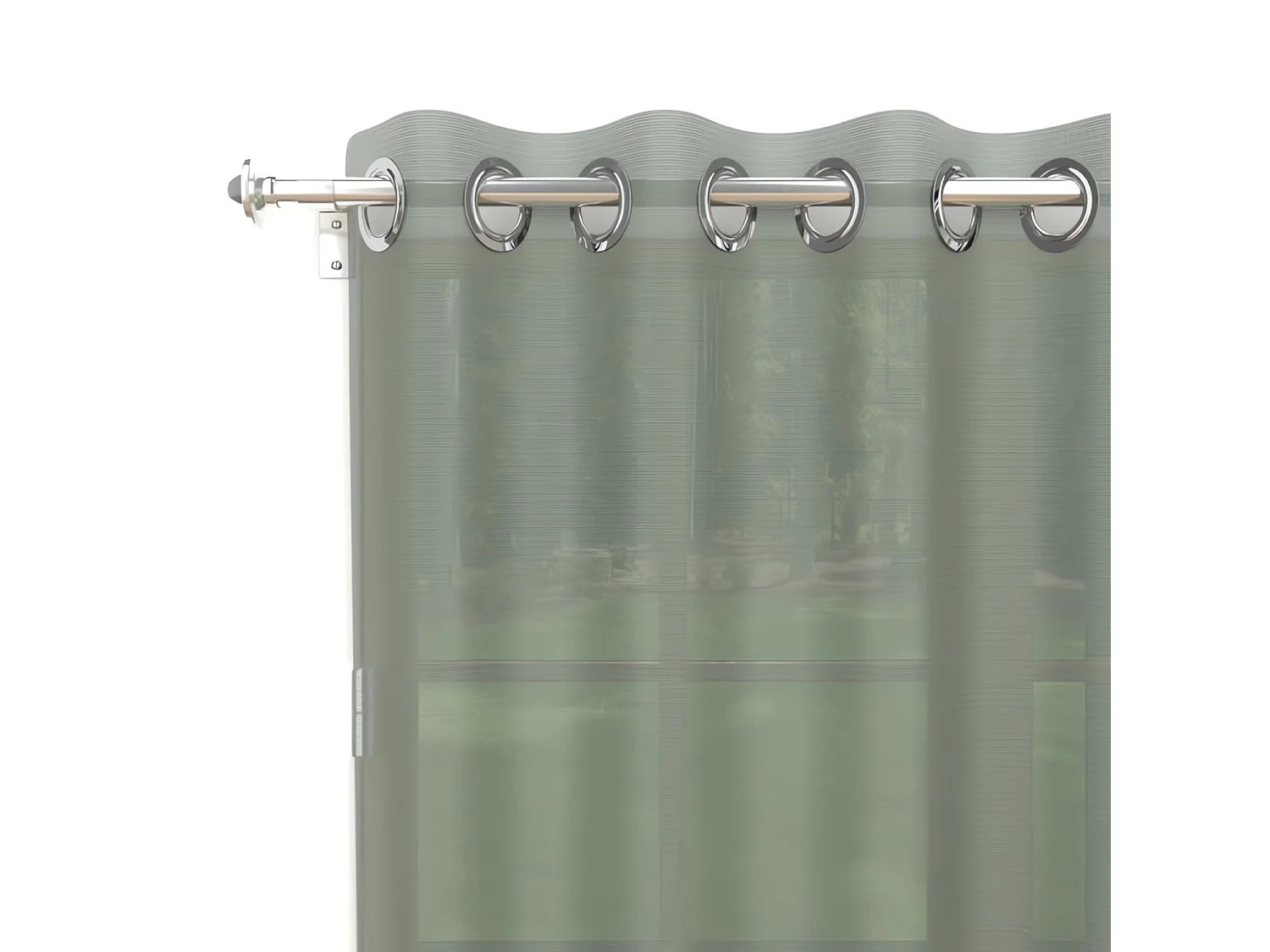 Voilage à oeillets 135x180 cm ALIX vert, par Soleil d'ocre