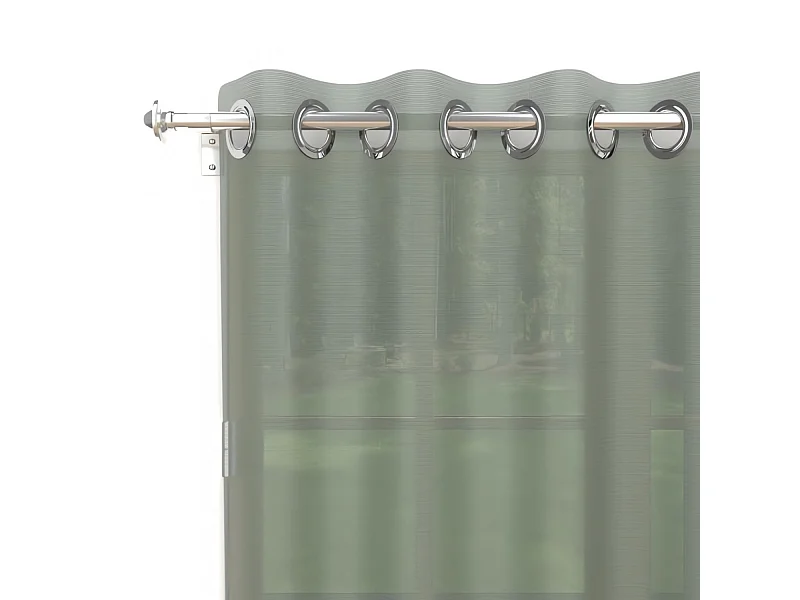 Voilage à oeillets 135x180 cm ALIX vert, par Soleil d'ocre