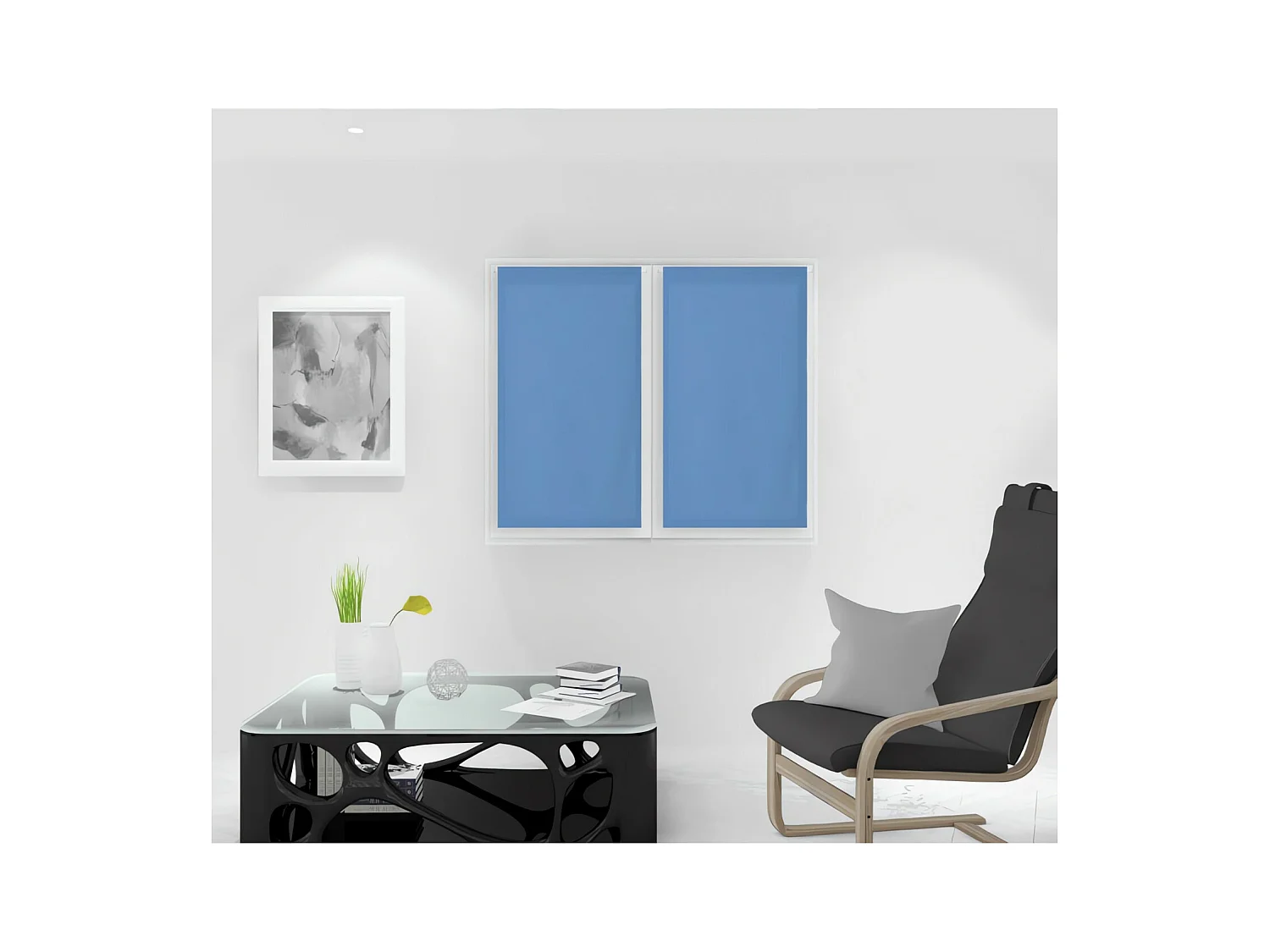 Paire de brise bise 45x90 cm DOLLY bleu
