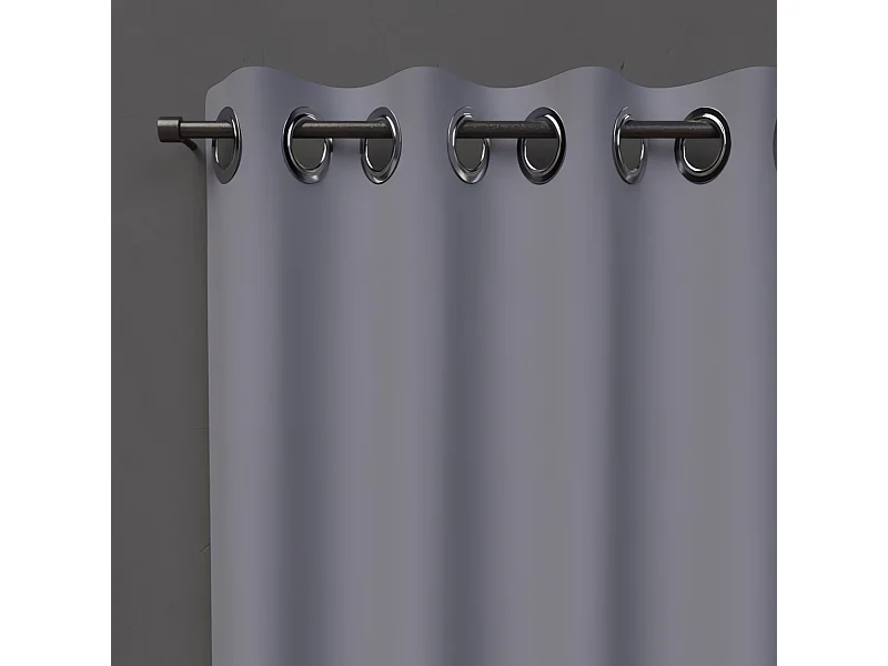 Cortina con ojales 135x180 cm BLACKOUT gris