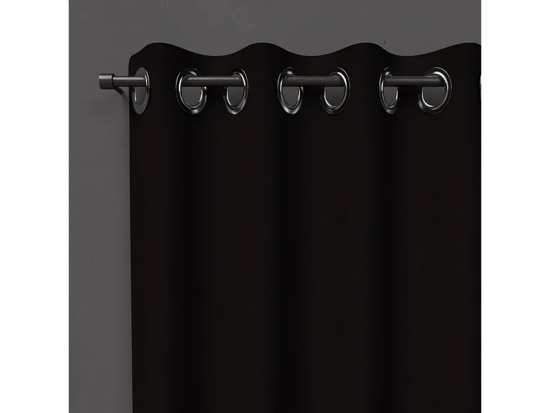Cortina con ojales 135X250 cm BLACKOUT negro