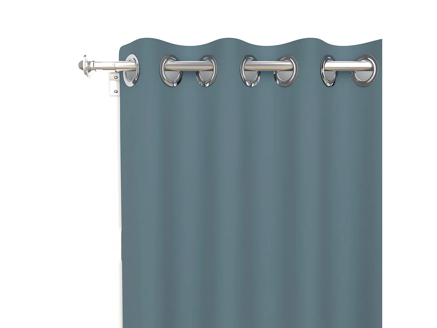 Rideau uni à oeillets infroissable 135X180 cm ALIX bleu celadon, par Soleil d'ocre