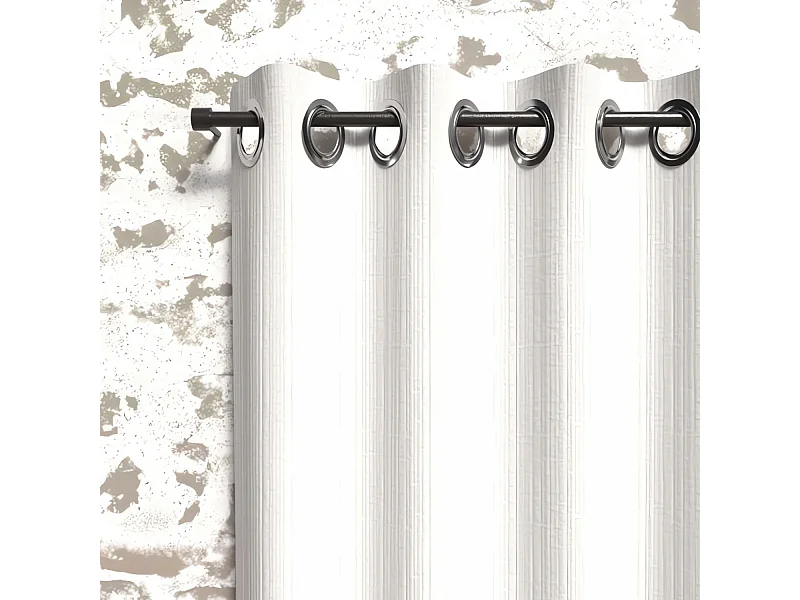 Rideau occultant à oeillets 135X250 CM BOHEME blanc, par Soleil d'Ocre