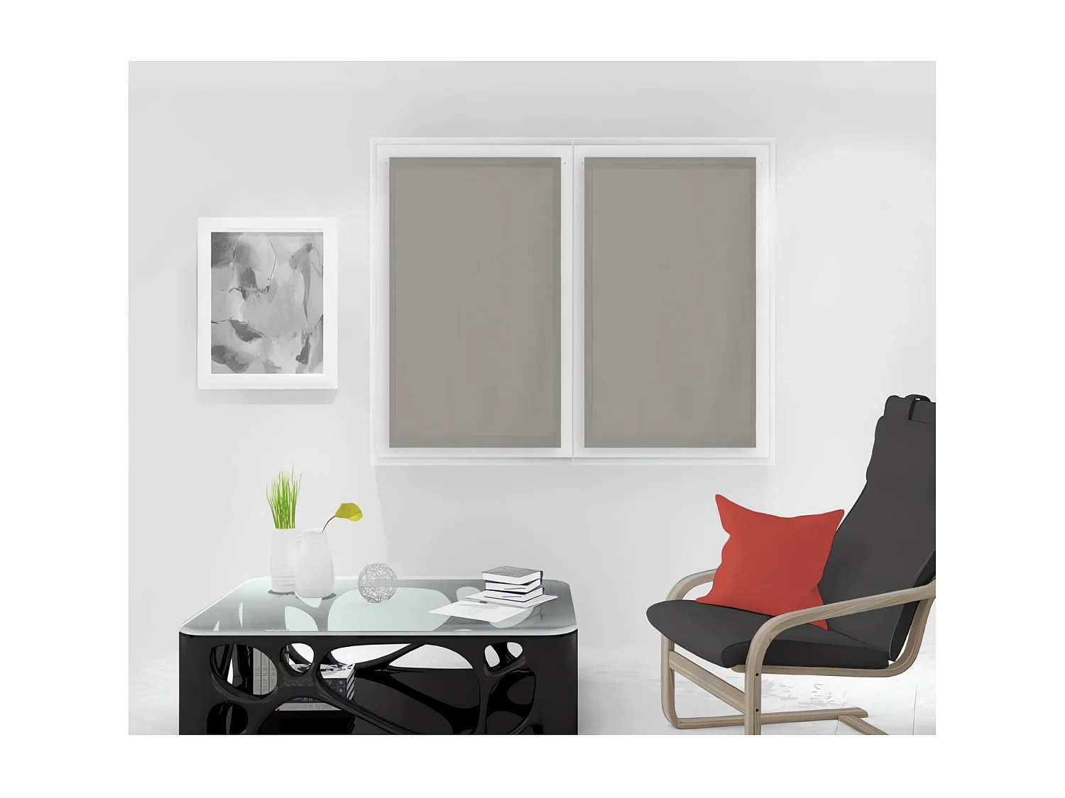 Par de visillos para ventana 90x120 cm DOLLY taupe