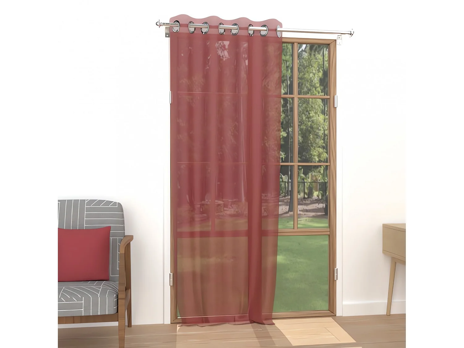 Visillo con ojales 135x250 cm ALIX rojo