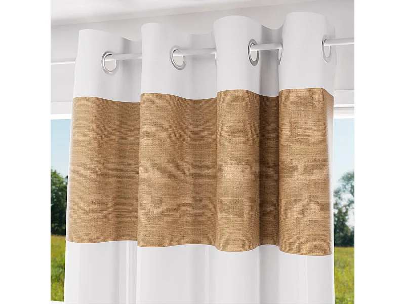 Visillo con ojales en algodón lavado 135x250 cm YUTE