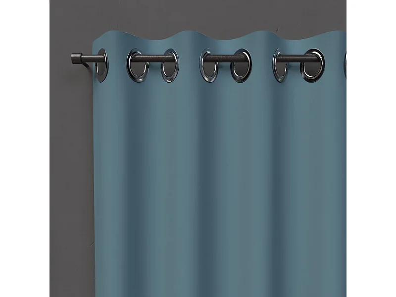 Cortina con ojales 135x180 cm CELADÓN azul BLACKOUT