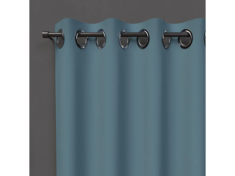 Cortina con ojales 135x180 cm CELADÓN azul BLACKOUT