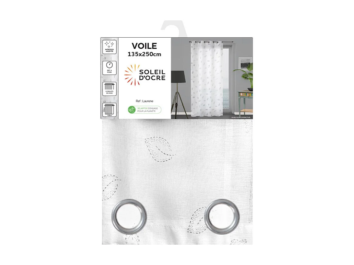 Visillo con ojales 135x250 cm LAURENE, por Soleil d'Ocre