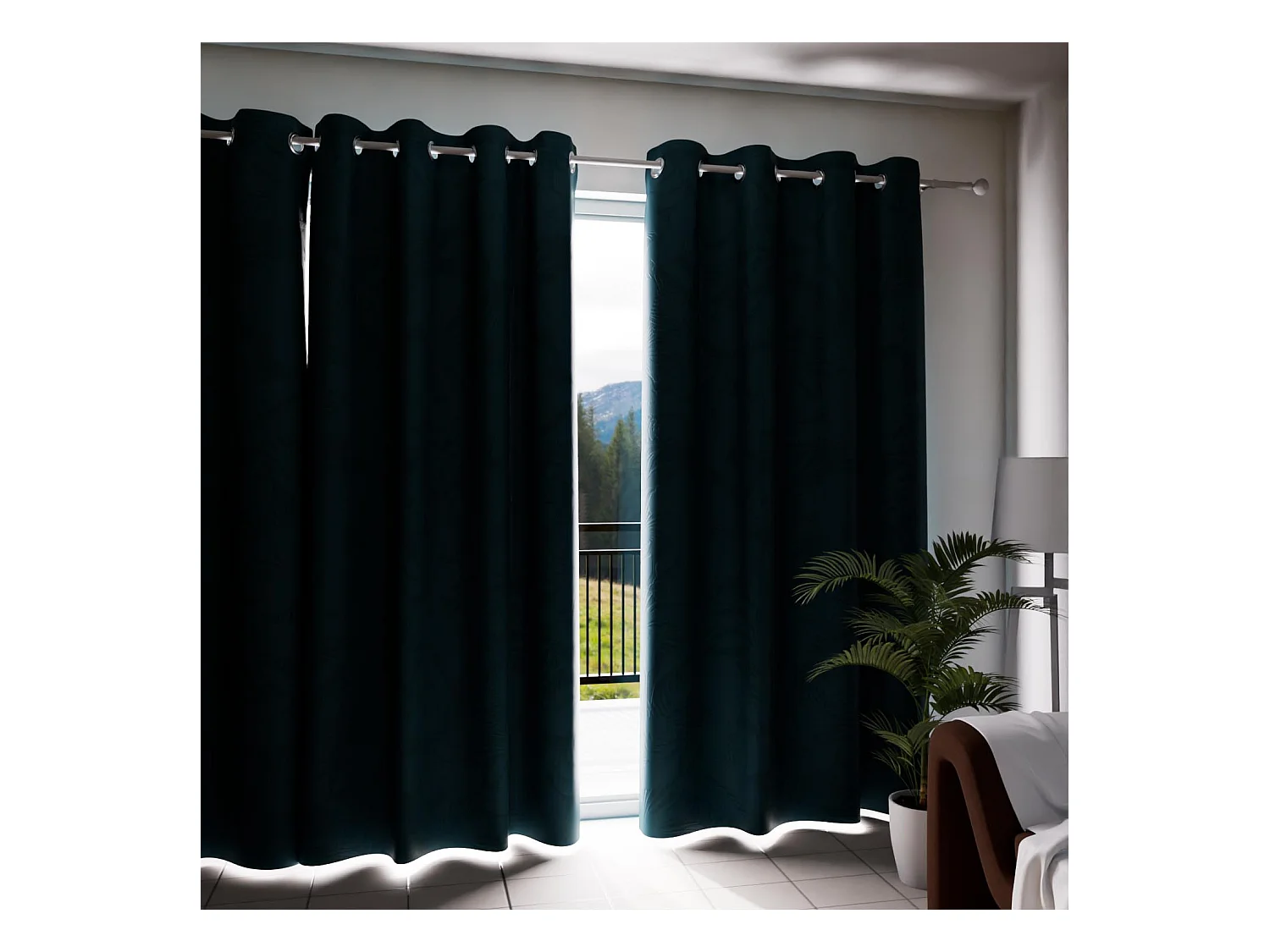 Cortina opaca con claveles 135x250 cm TROPIC