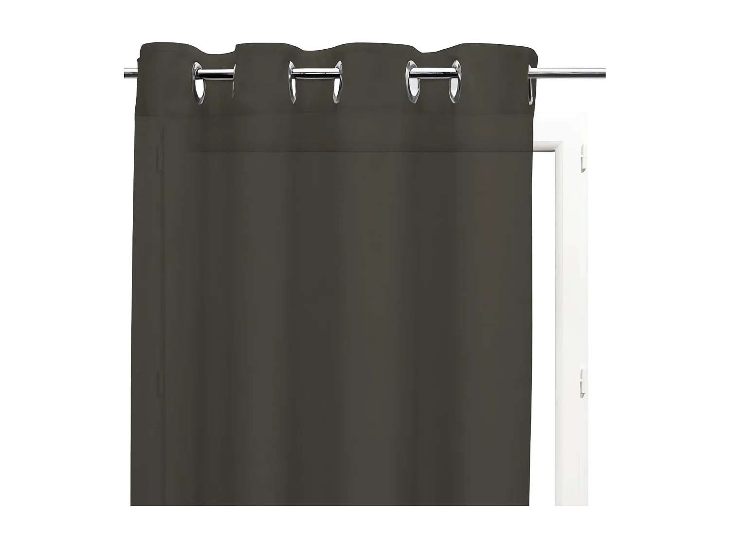 Voile à oeillets en coton 135x250 cm PANAMA taupe, par Soleil d'Ocre