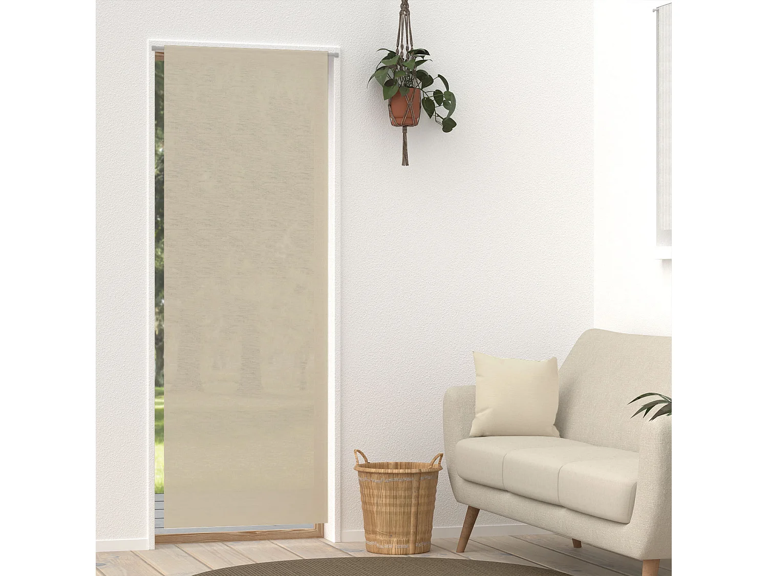Visillo para puerta de ventana 70x200 cm natural LINEN