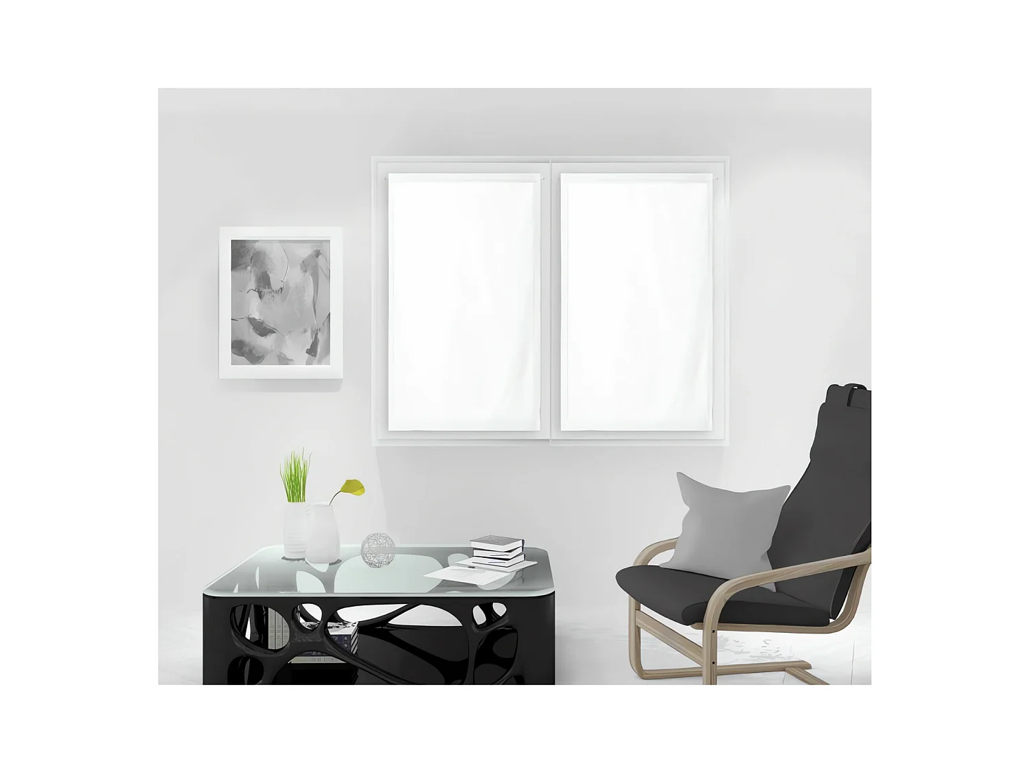 Paire de brise bise 60x160 cm DOLLY blanc, par Soleil d'Ocre