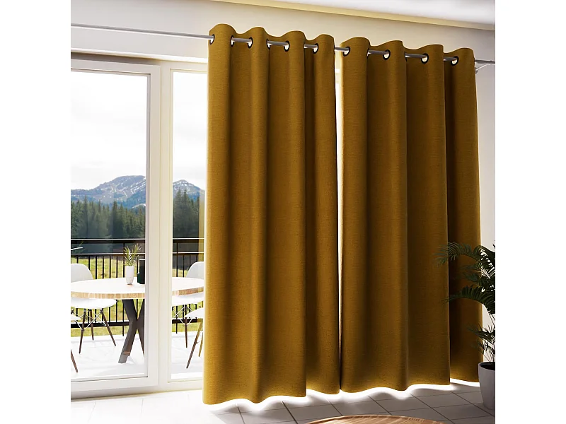 Cortina con ojales aislante y 100% opaca 135x300 cm mostaza ECLIPSE, de Soleil d'ocre