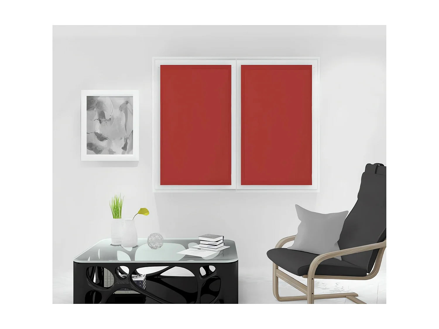 Visillos 90x120 cm DOLLY Rojo