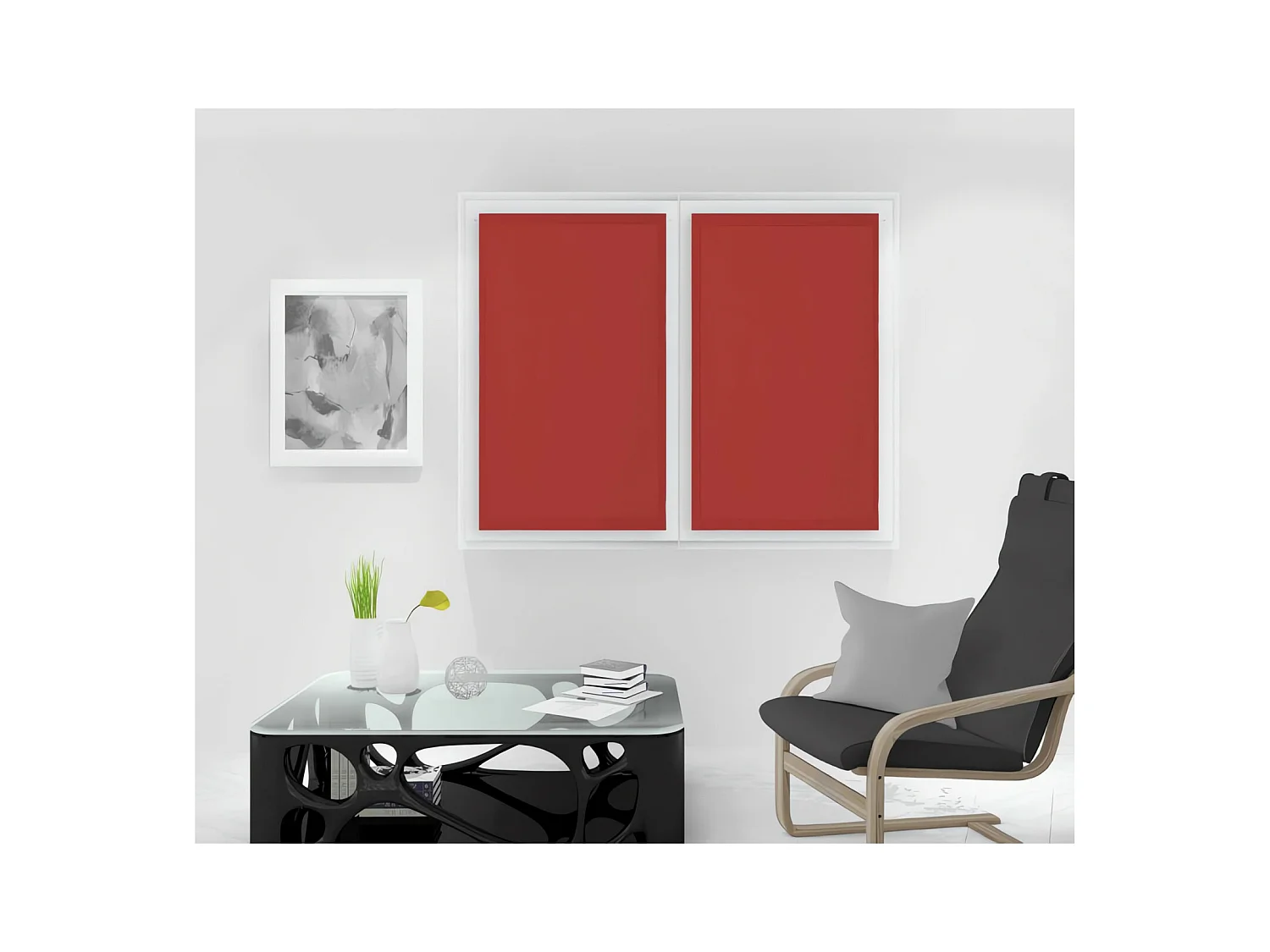 Paire de brise bise 90x120 cm DOLLY rouge
