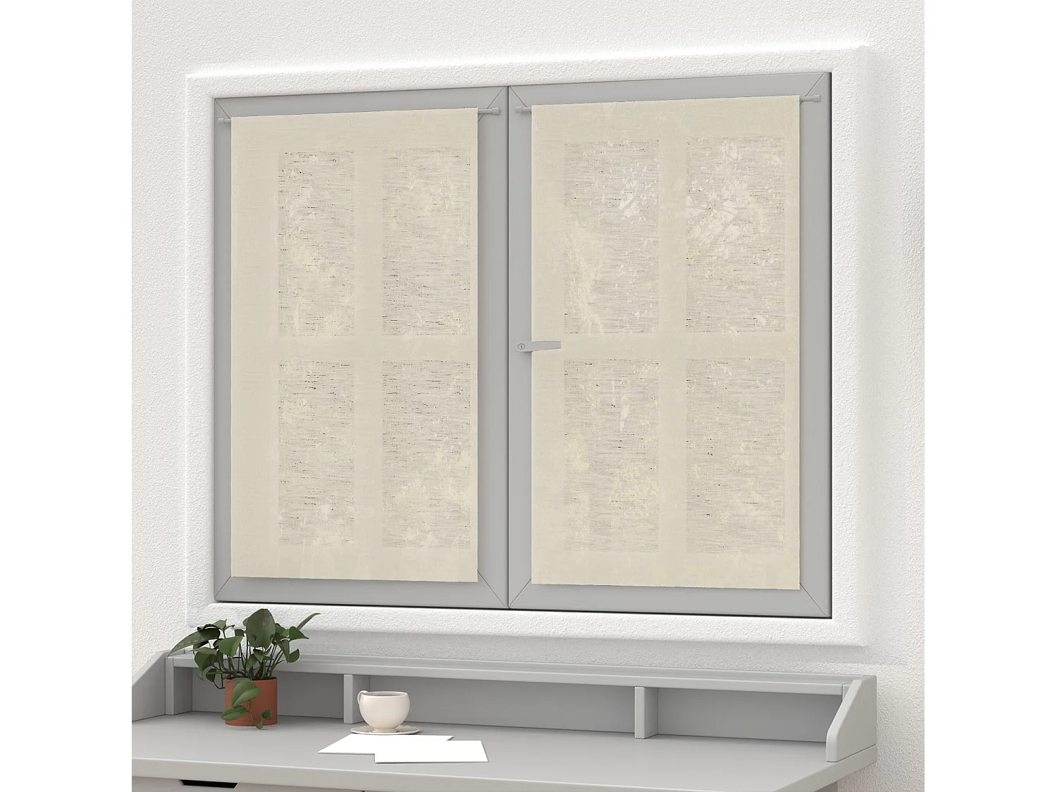 Par de visillos 60x90 cm LINO natural