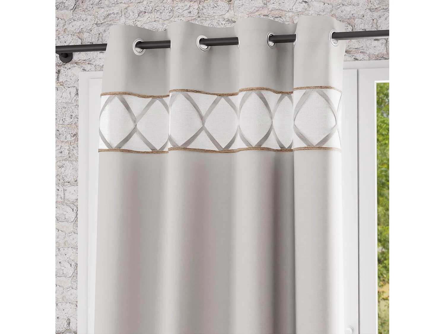 Cortina con ojales de algodón puro 135x250 cm AUDE, por Soleil d'Ocre