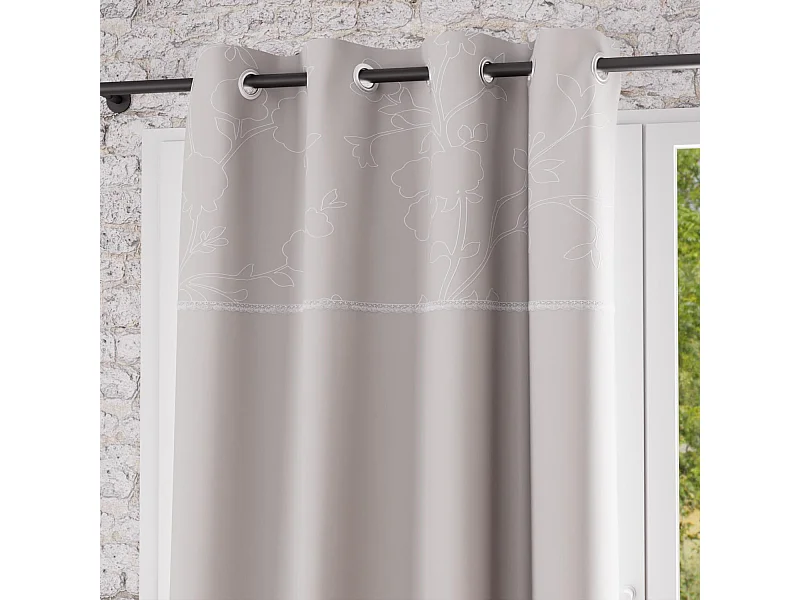 Cortina con ojales  de algodón 135x250 cm ROMANCE