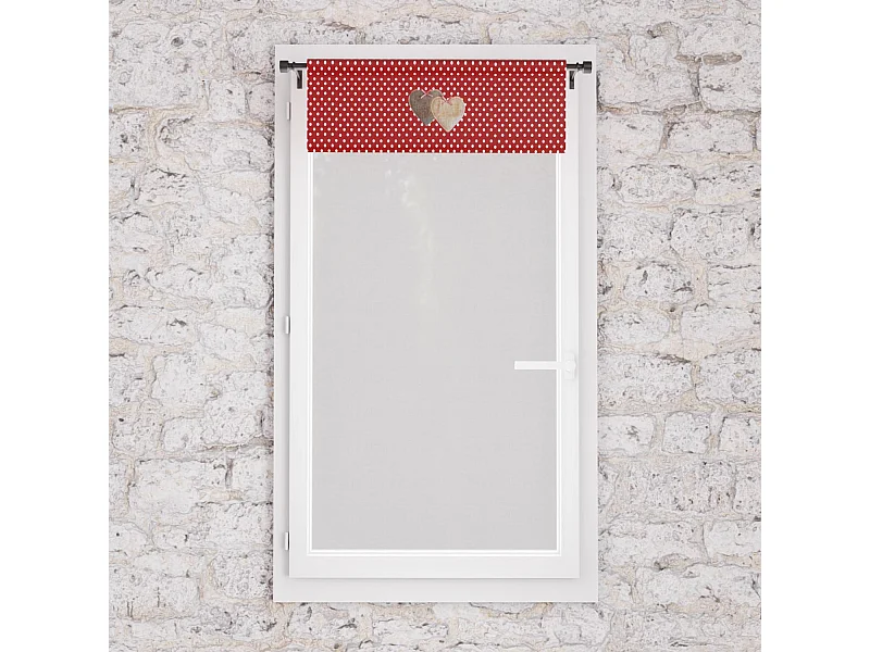 Brise bise pur coton 45x90 cm LOVE rouge, par Soleil d'Ocre