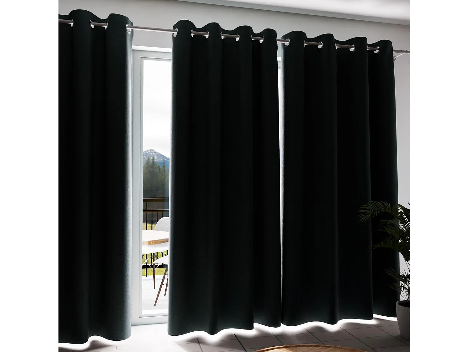 Cortina con ojales 100% blackout 135x250 cm ECLIPSE caqui