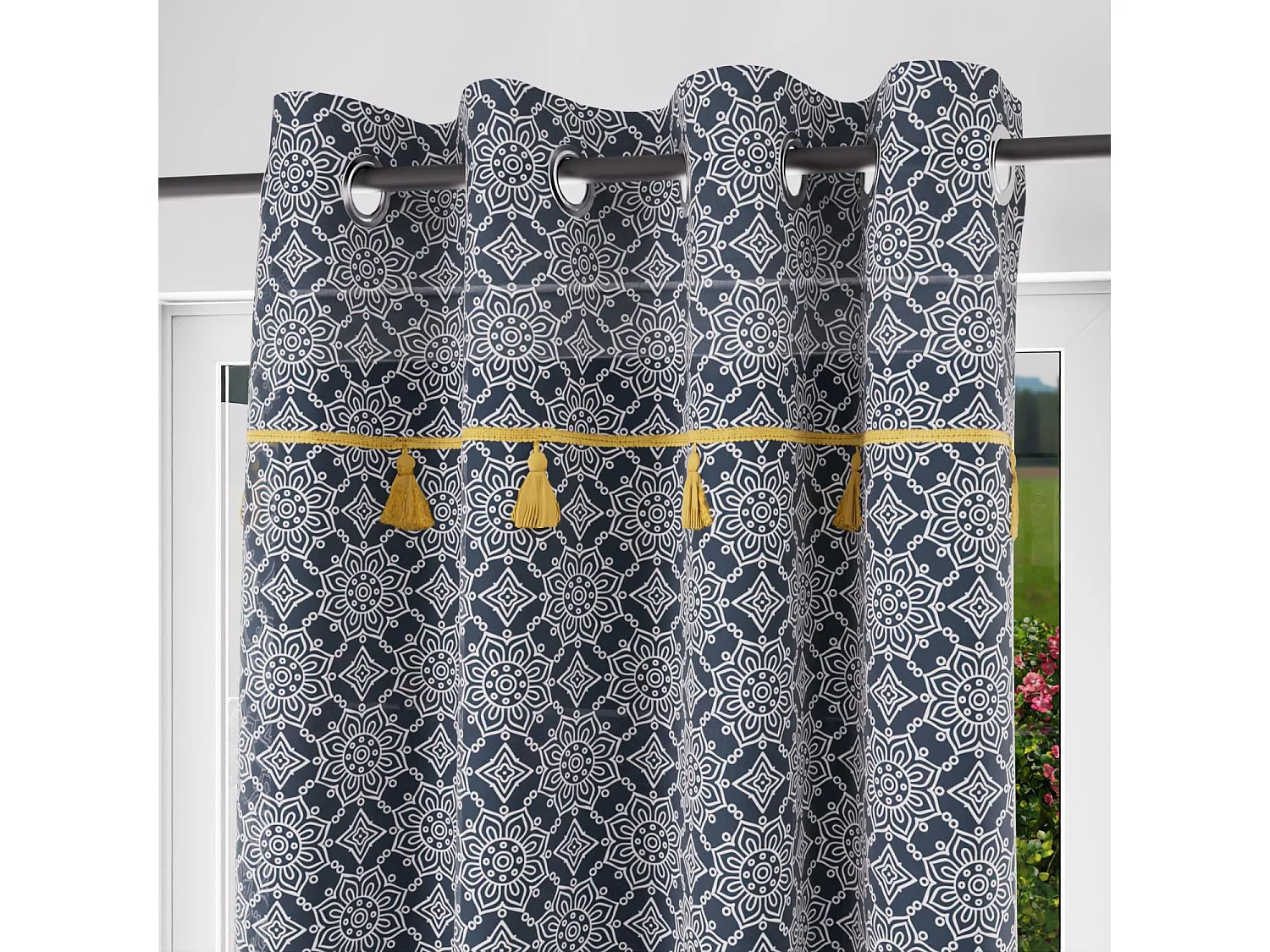 Voile à oeillets coton 135x250 cm ESMERALDA, par Soleil d'ocre