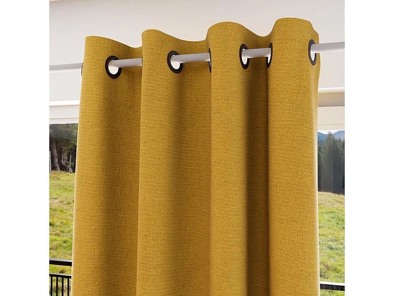 Cortina con ojales aislante y 100% opaca 135x250 cm mostaza ECLIPSE, por Soleil d'ocre