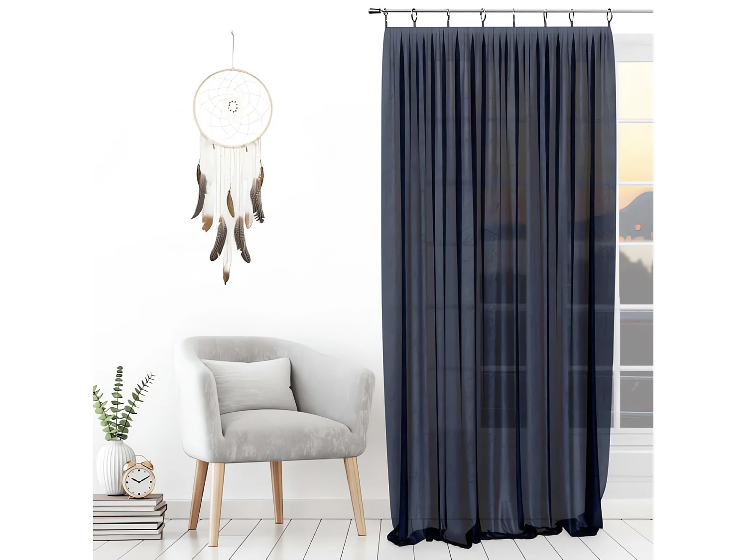 Visillo con anillos 135x250 cm SPIRIT storm