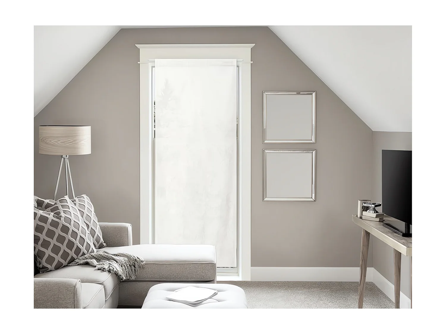 Voile pour porte fenêtre en coton 70x200 cm PANAMA écru, par Soleil d'Ocre