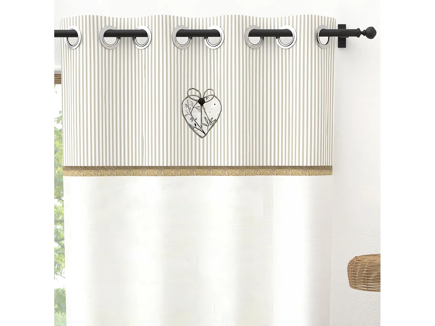 Voile à oeillets en coton 135x250 cm AIMEE, par Soleil d'Ocre