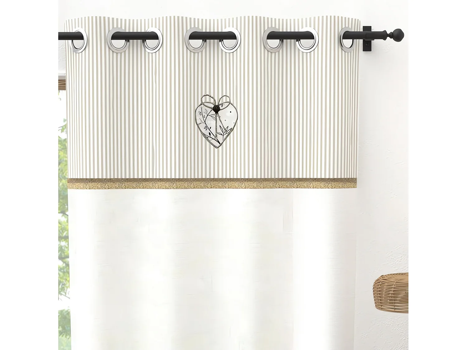 Voile à oeillets en coton 135x250 cm AIMEE, par Soleil d'Ocre