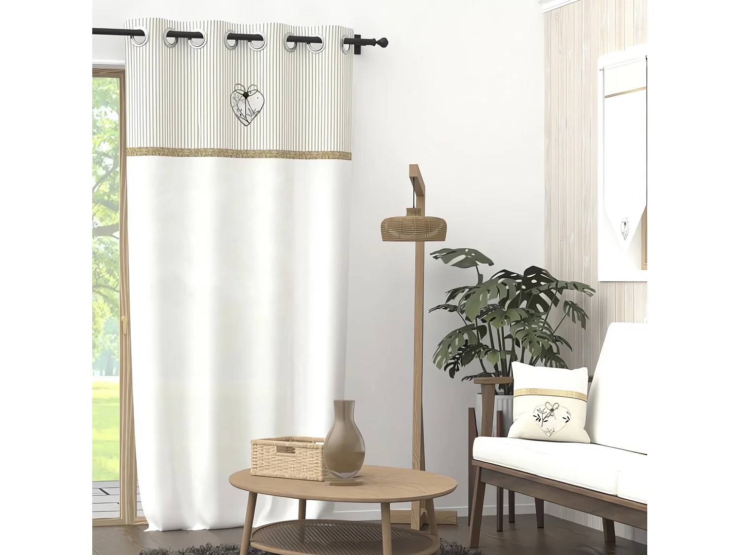 Voile à oeillets en coton 135x250 cm AIMEE, par Soleil d'Ocre