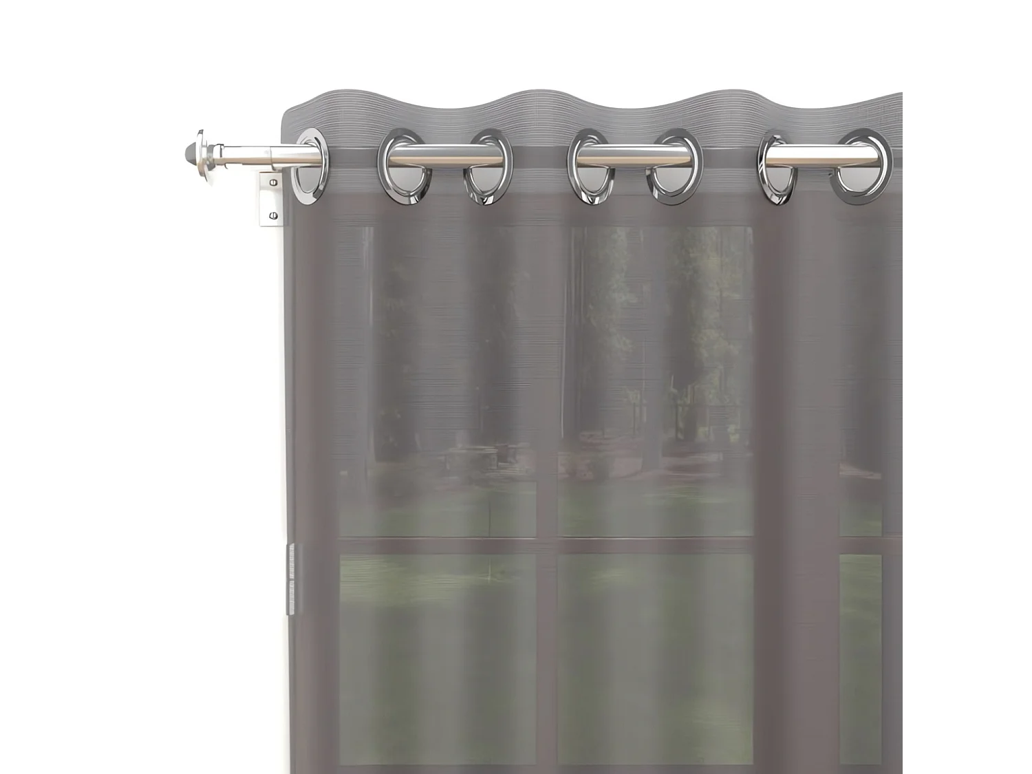 Voilage à oeillets 135x250 cm ALIX anthracite, par Soleil d'ocre