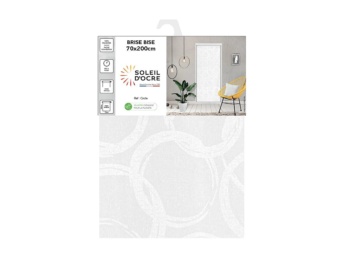Visillo para puerta ventana 70x200 cm CIRCLE, de Soleil d'Ocre
