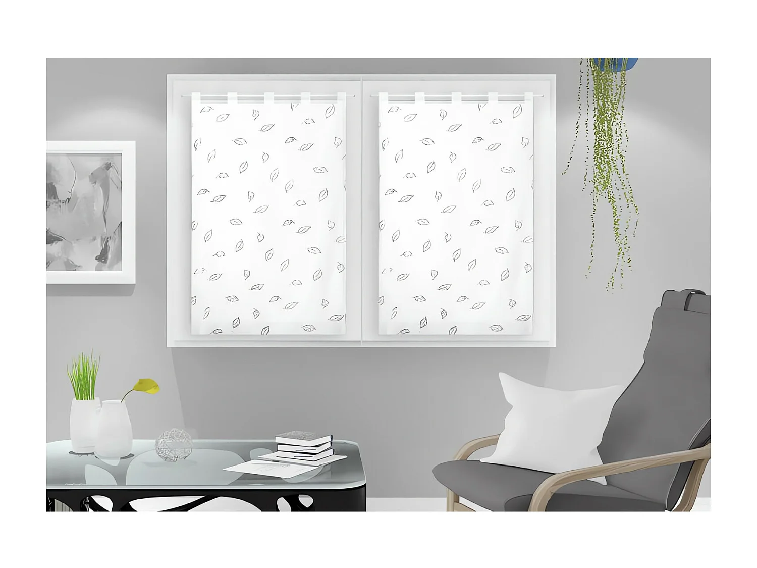 Par de visillos para ventana 60x120 cm LAURENE, de Soleil d'Ocre