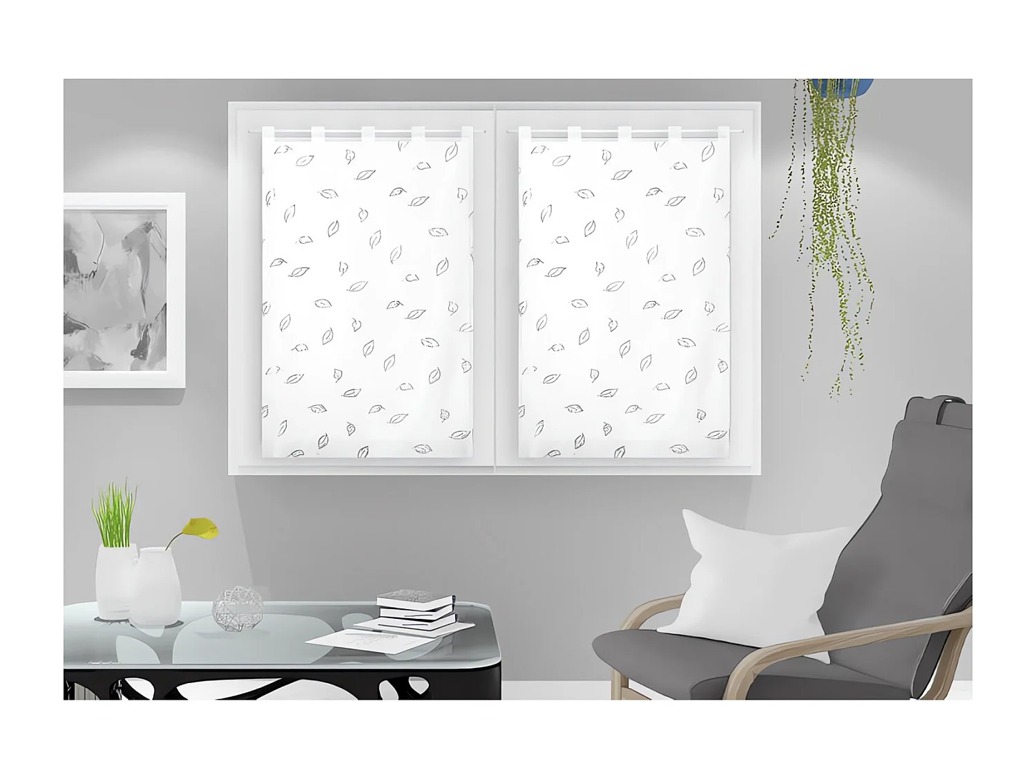 Par de visillos para ventana 60x120 cm LAURENE, por Soleil d'Ocre