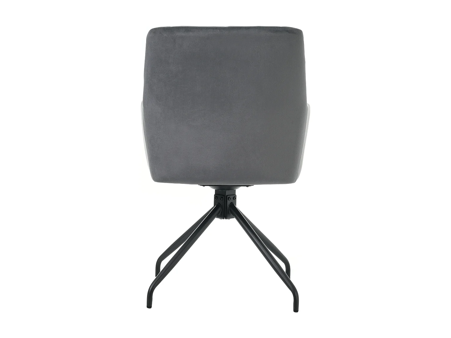 Lote de 4 sillas de comedor giratorias 360° con motivo de rombos, sillones tapizados, sillón moderno, terciopelo, gris antracita