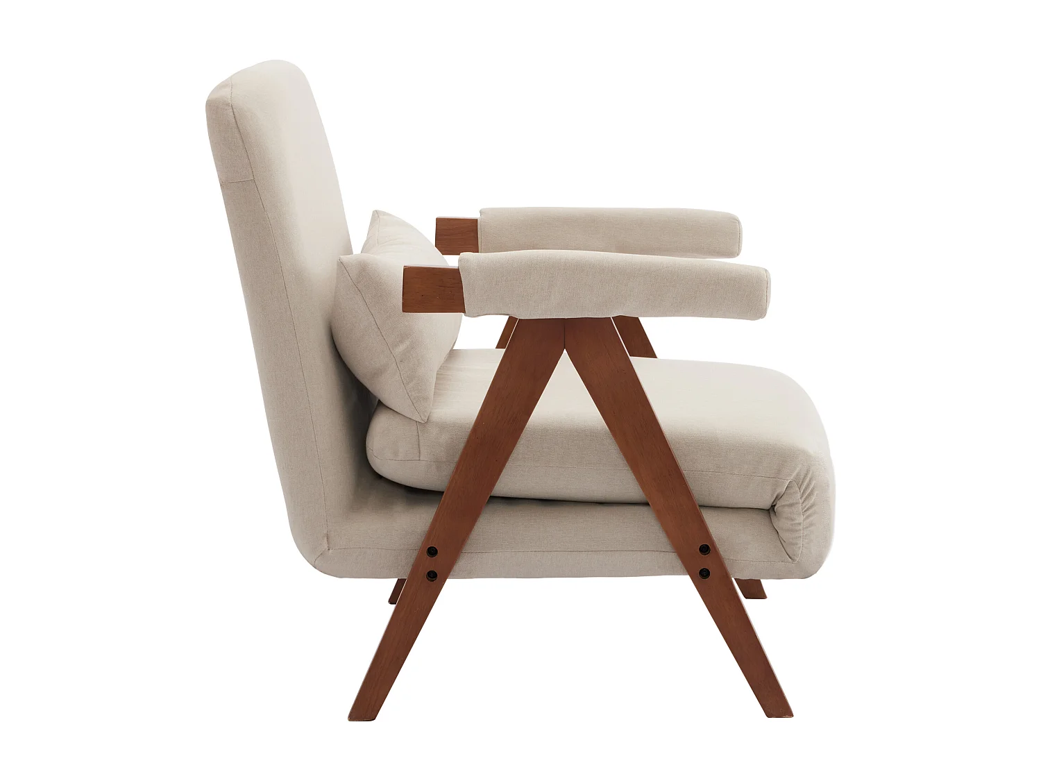 Canapé-lit convertible à 6 réglages, fauteuil pliant avec coussins, siège rembourré, chaise longue