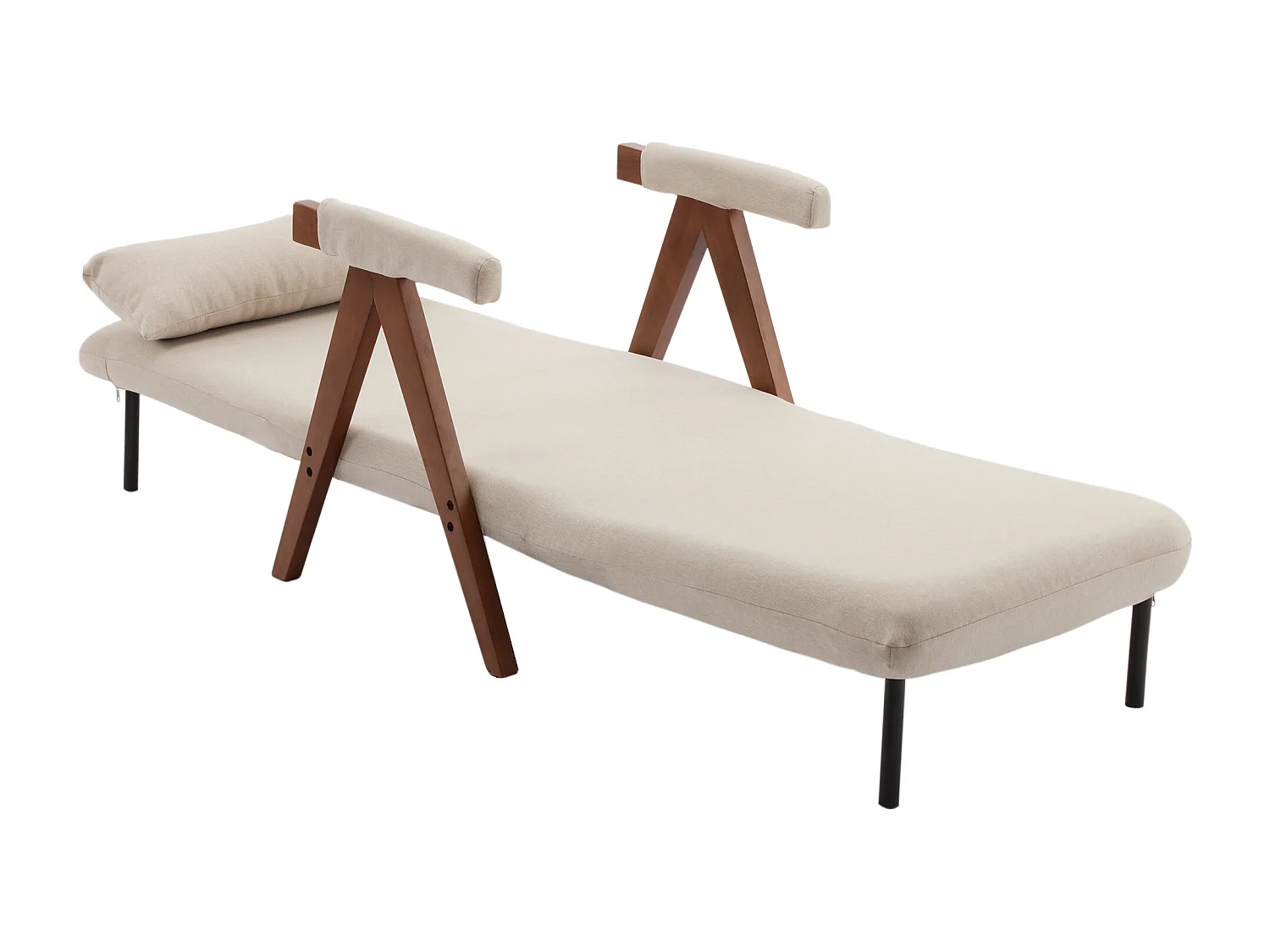 Canapé-lit convertible à 6 réglages, fauteuil pliant avec coussins, siège rembourré, chaise longue