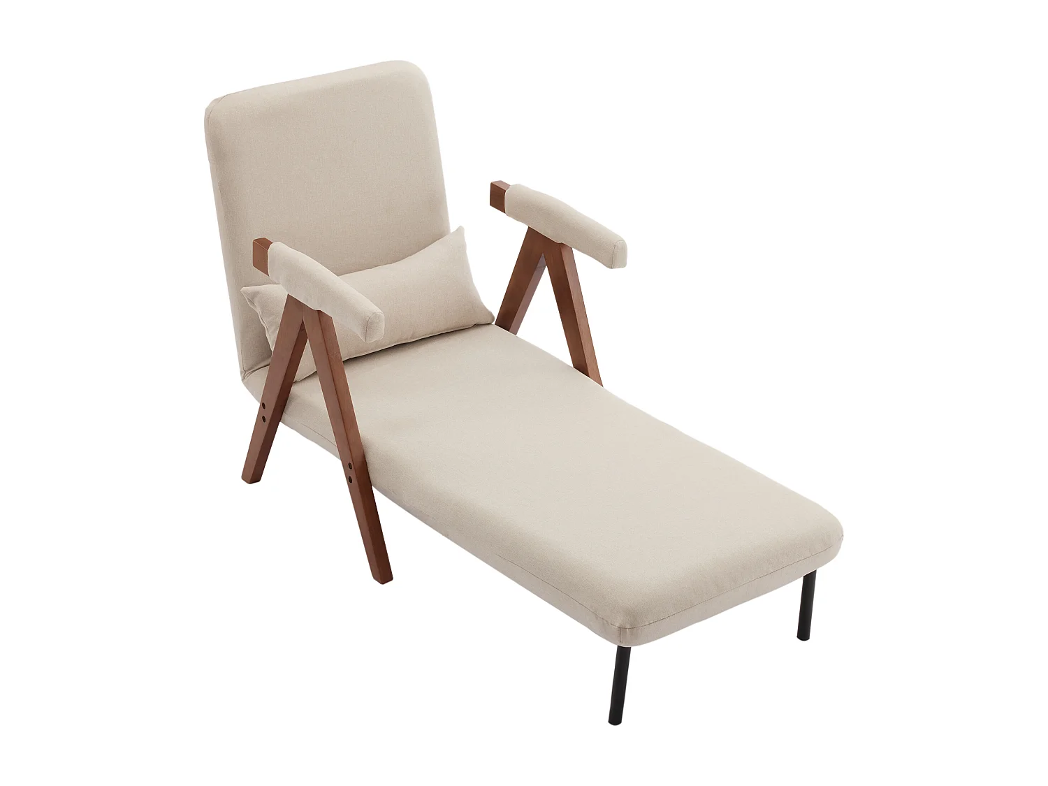 Sofá cama convertible con 6 ajustes, sillón plegable con cojines, asiento tapizado, chaise longue