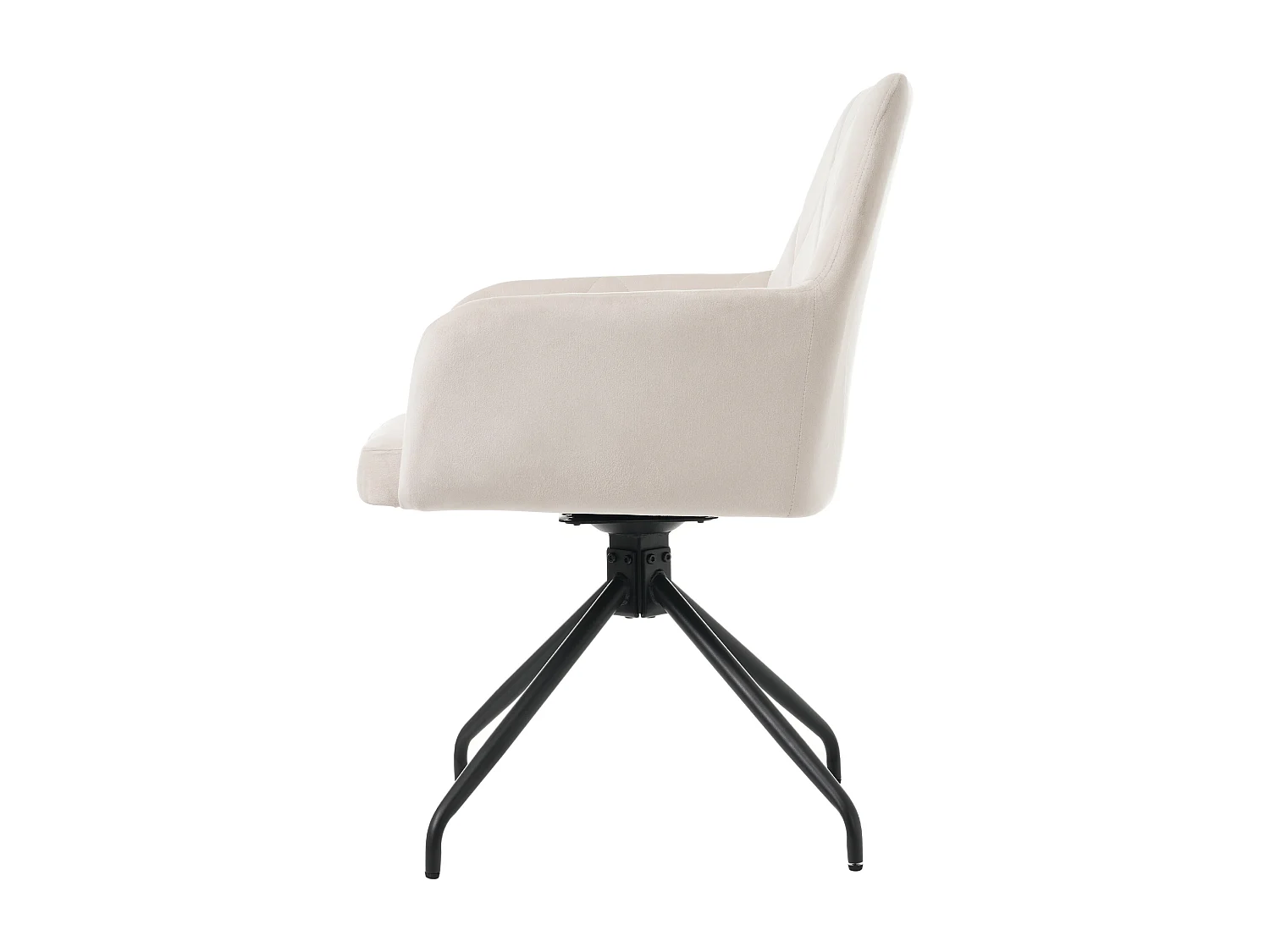 Lot de 6 chaises de salle à manger pivotantes à 360° avec motif diamant, chaise de salon moderne, velours, beige