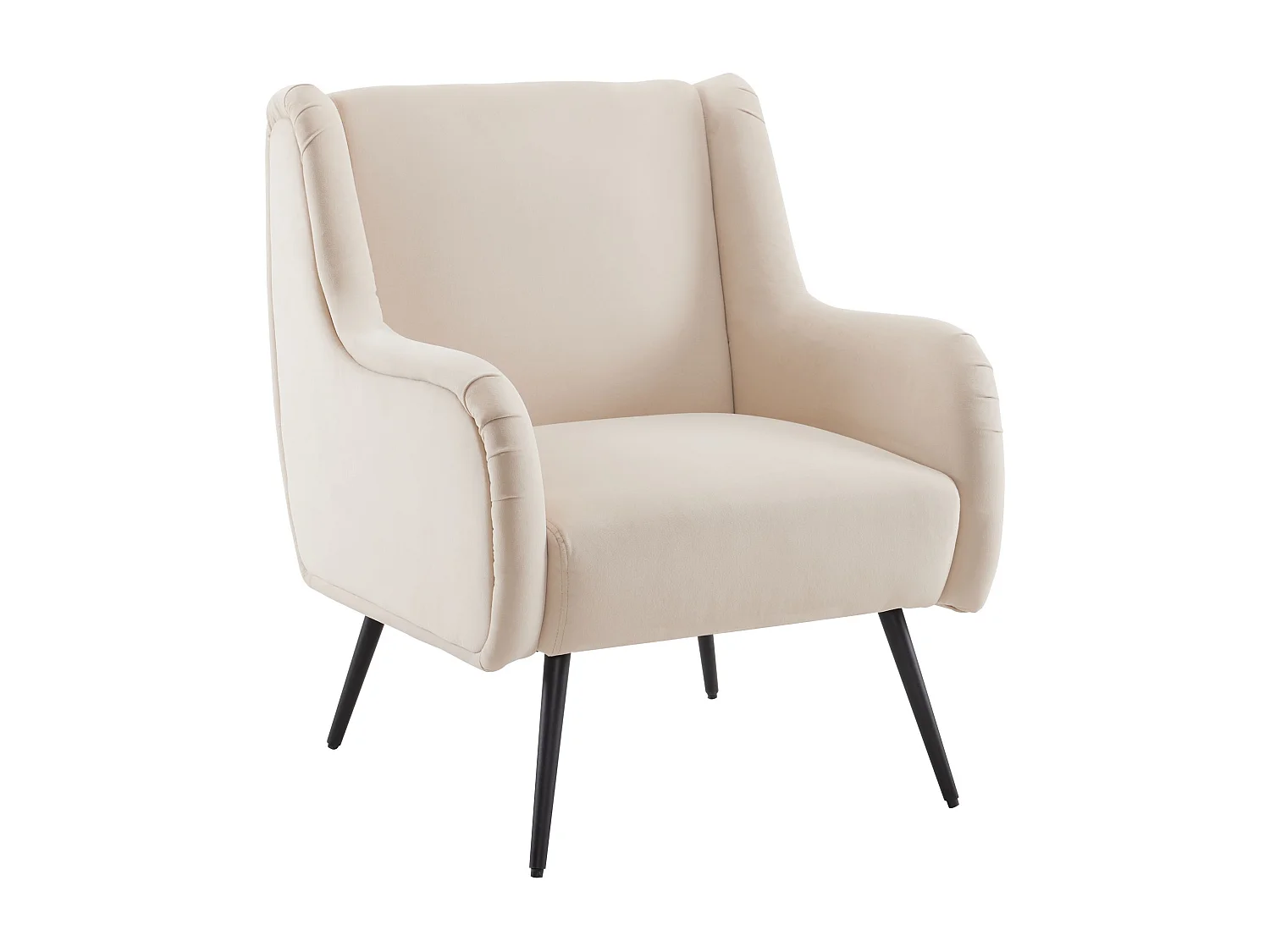 Fauteuil de salon de style moderne avec dossier haut, fauteuil en velours, lire fauteuil de canapé simple avec accoudoirs en métal