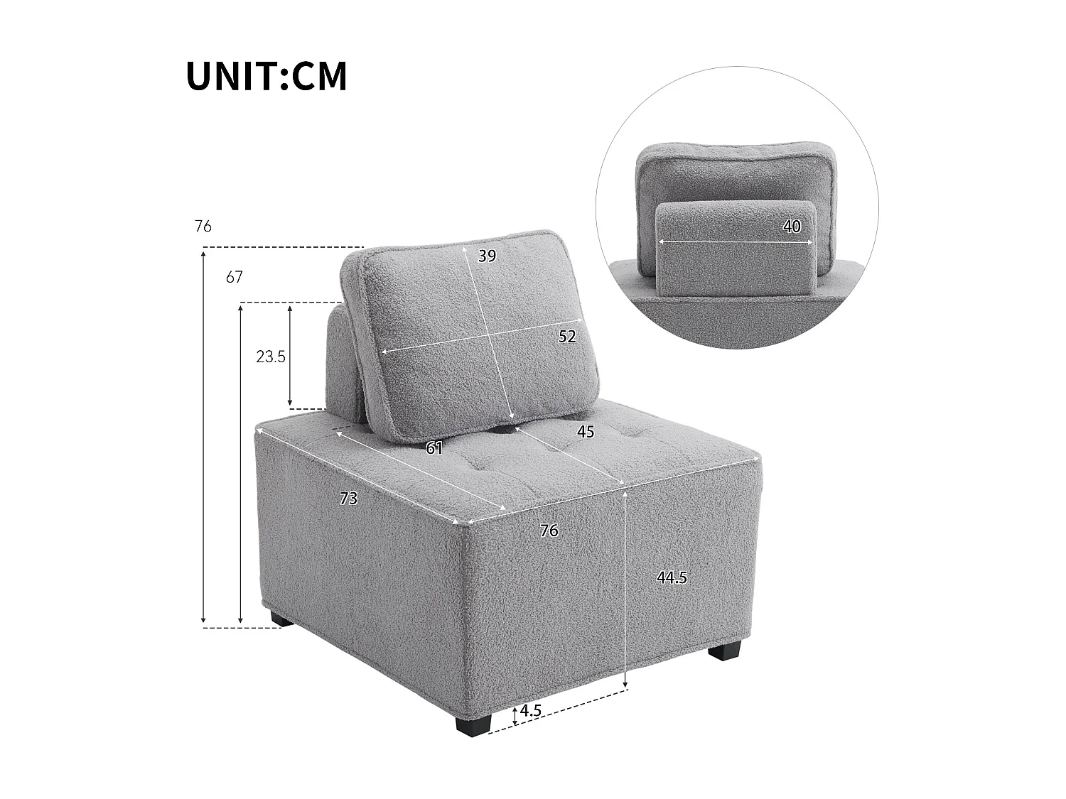 Sofá individual para 2 personas, sofá de salón combinado, sillón de ocio, sillón sin brazos, sofá combinado, sofá patchwork